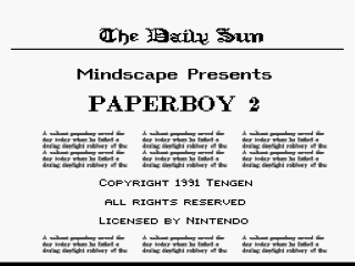 Paperboy 2 title screen for Super Nintendo